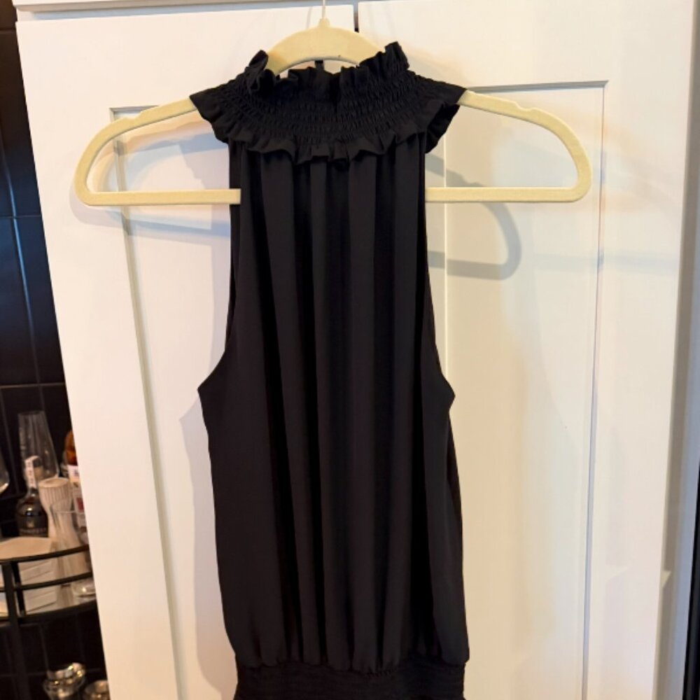 Amanda Uprichard Kimmie Mini Dress Black Smocked Sleeveless Small - Picture 5 of 6